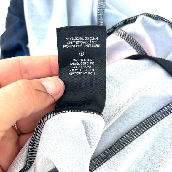 Alice + Olivia Melina Wide Leg Jumpsuit Long Sleeve Black Floral Size 6 - Picture 12 of 13